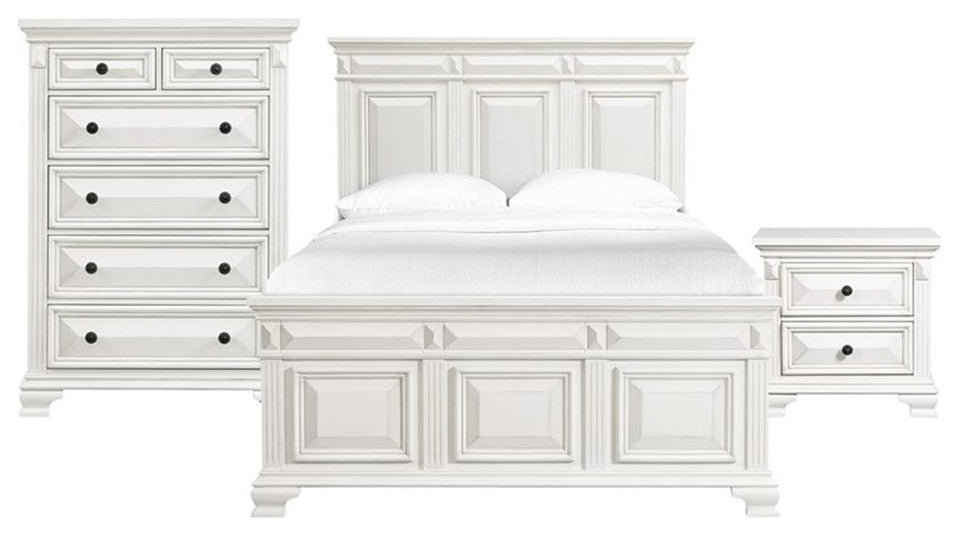 Picket House Furnishings Trent Queen Panel 3PC Bedroom Set in White