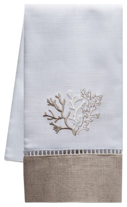 Combo Linen Hand Towel, Coral