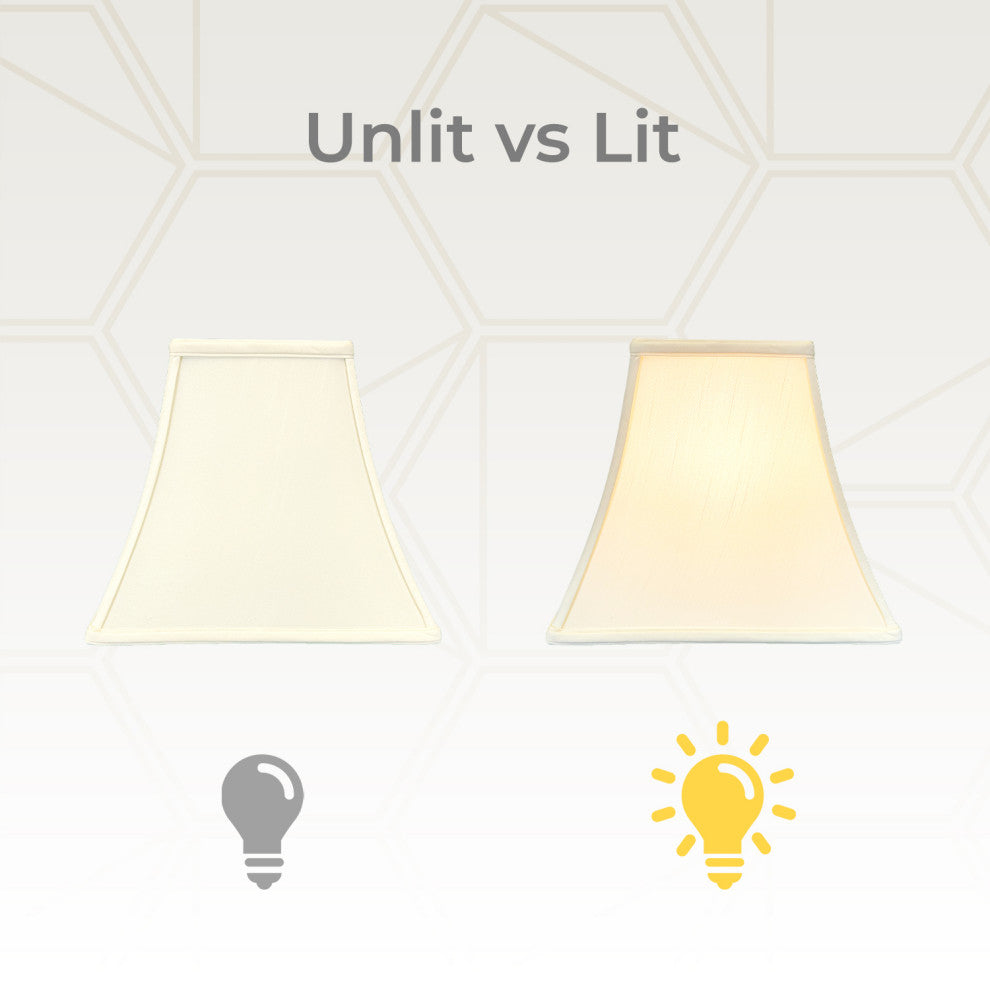 Royal Designs Square Bell Lamp Shade, Eggshell, 6x12x10.5, Set of 2