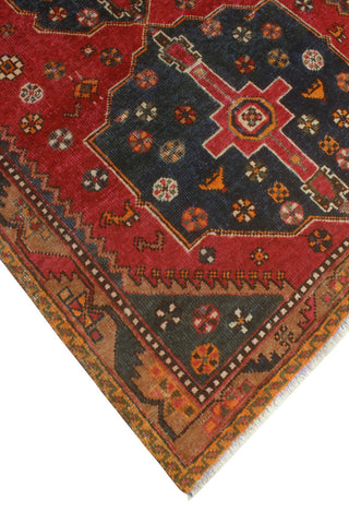 Fine Vintage Distressed Dagobert Red/Charcoal Rug, 4'0 x 6'8
