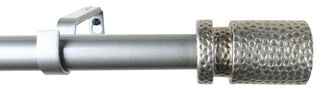 1" Diameter Fossetta Curtain Rod, 84"-120", Pewter