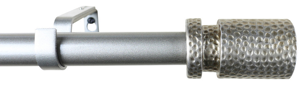 1" Diameter Fossetta Curtain Rod, 84"-120", Pewter