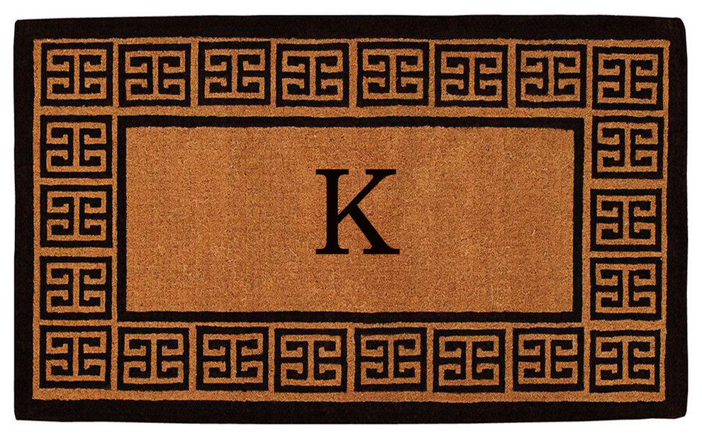 The Grecian Monogram Doormat, Extra-Thick 3'x6', Letter K
