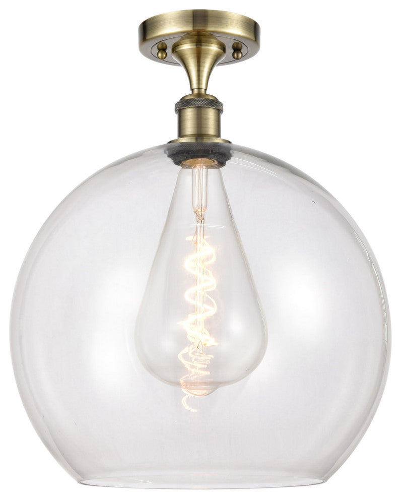 Innovations 516-1C-AB-G122-14-LED 1-Light Semi-Flush Mount, Antique Brass