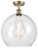 Innovations 516-1C-AB-G122-14-LED 1-Light Semi-Flush Mount, Antique Brass