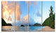 "Beach Sunset With Clouds" Landscape Canvas Photo Print, 4 Panels, 48"x28"