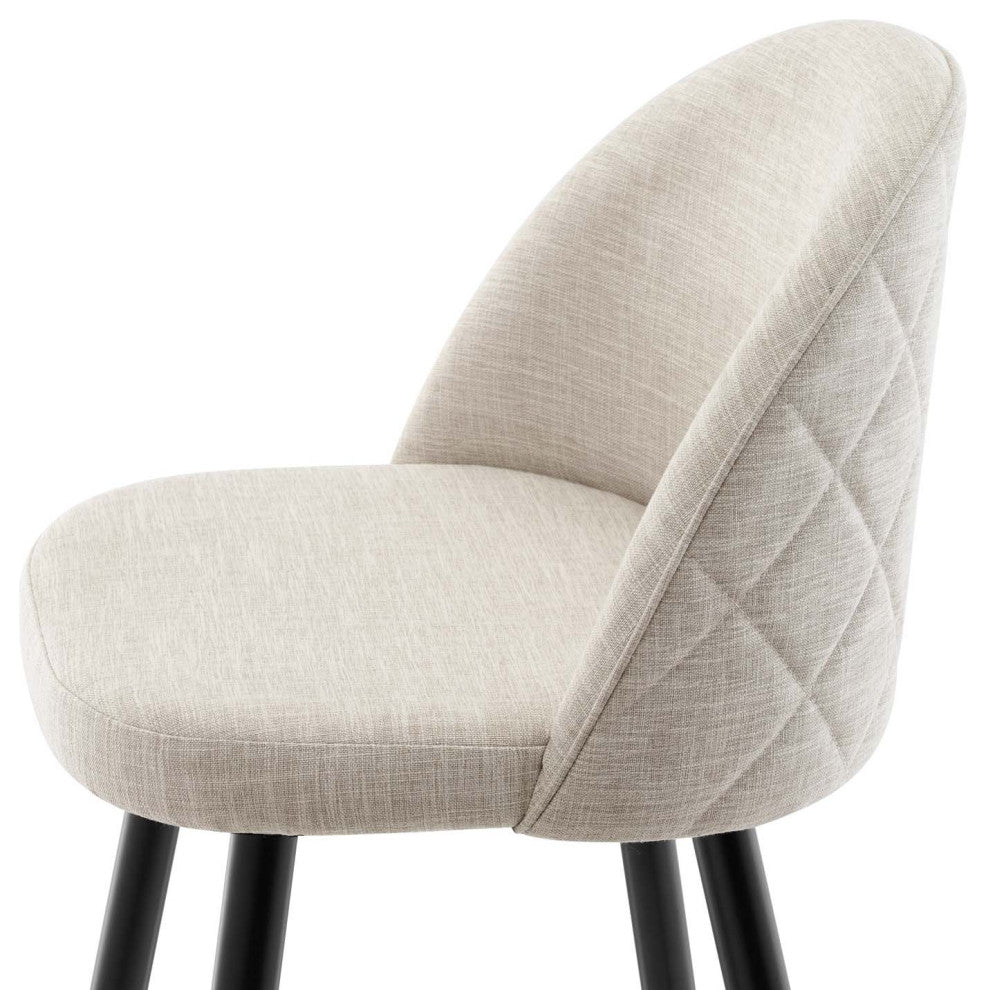 Bar Stool Chair Barstool, Set of 2, Fabric, Metal, Beige, Modern, Bar Pub Bistro