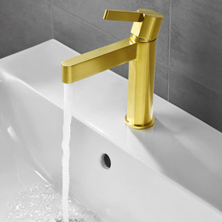 Stila Single Hole Single-Handle Bathroom Faucet, Brushed Gold