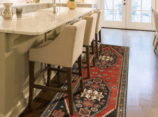 Fine Vintage Distressed Ardalan Rust/Charcoal Runner, 3'9 x 10'6