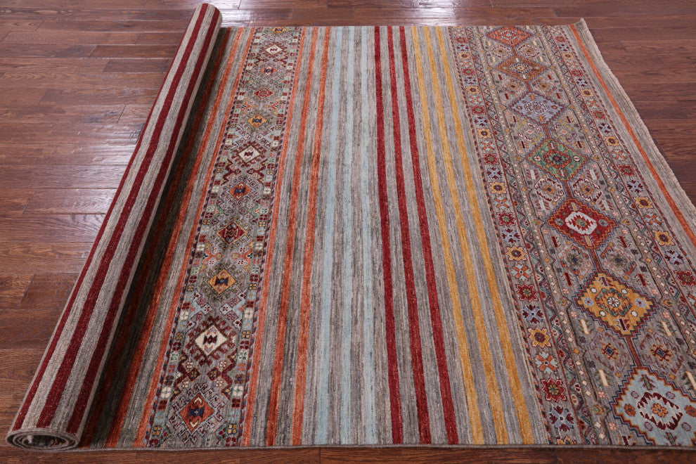 6' 10" X 10' 1" Hand Knotted Super Kazak Khorjin Rug - Q12303