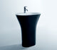 ADM Oval Freestanding Pedestal Sink, Black/White, 24", Glossy All