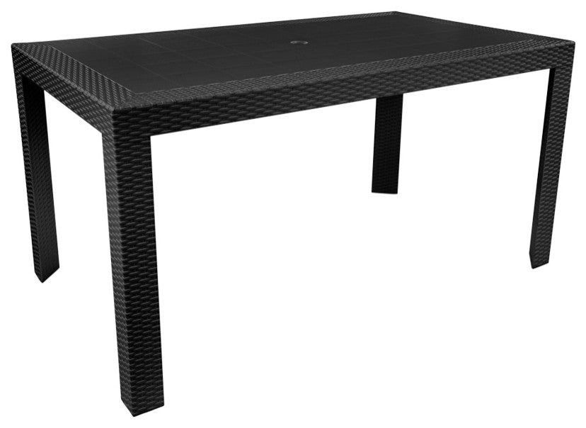 LeisureMod Mace Weave Design Outdoor Dining Table