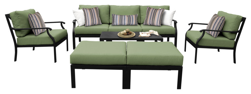 kathy ireland Madison Ave. 8 Piece Aluminum Patio Furniture Set 08c, Forest