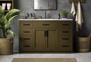 Home Living 54" Single Bathroom Vanity, Chestnut Brown