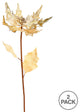 Glitter Poinsetta Artificial Christmas Spray , Champagne, 32"