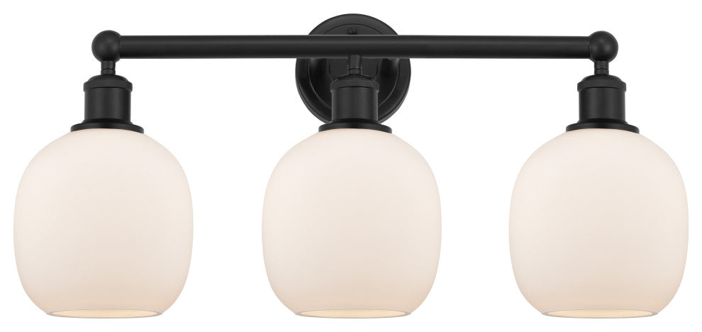 Innovations 616-3W-BK-G101 Belfast 3 Light 24" Bath Vanity Light, Matte Black