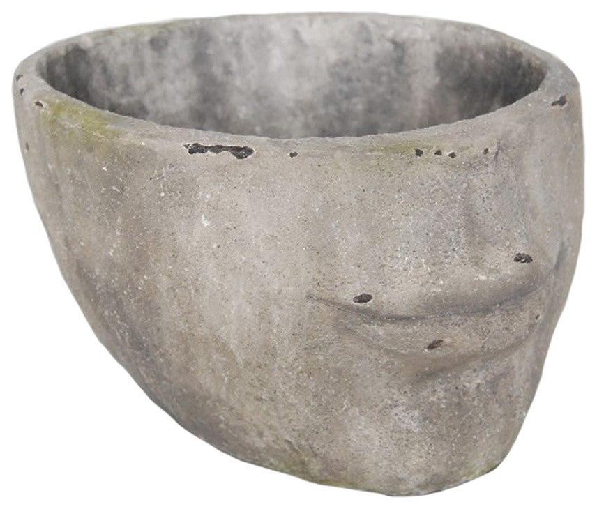 Unique decorative Resin Face Flower Pot, Gray