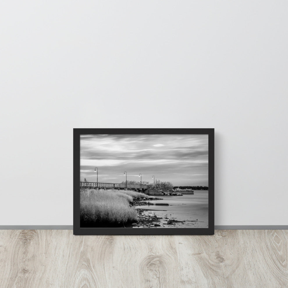 Historic New Castle 2 Coastal Landscape Framed Photo Paper Wall Art Prints, Black, 12" X 16"
