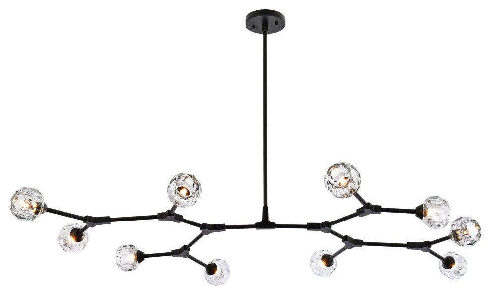 10 Light Pendant, Black