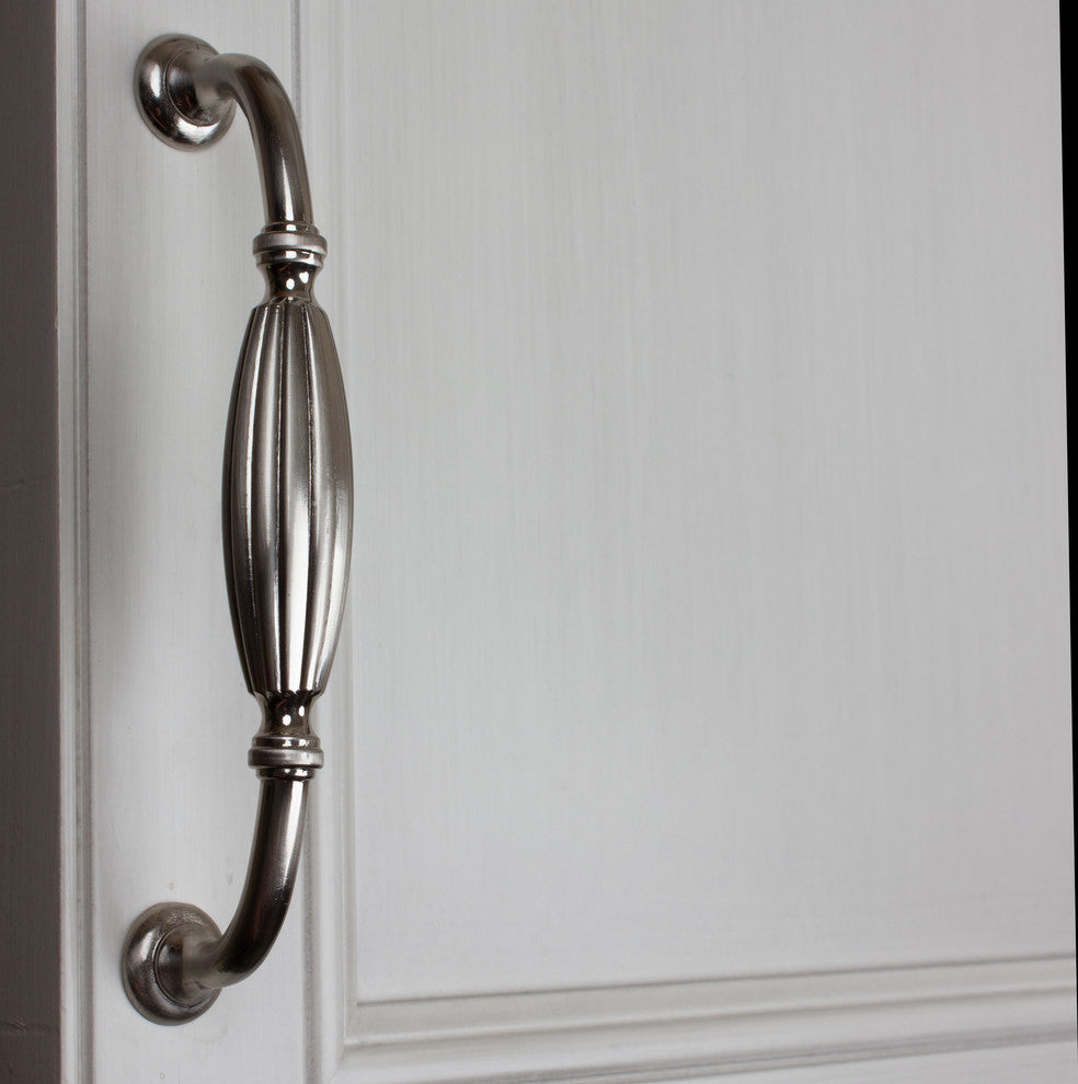 5" Center Fluted Cabinet Pull, Set of 3, Satin Nickel