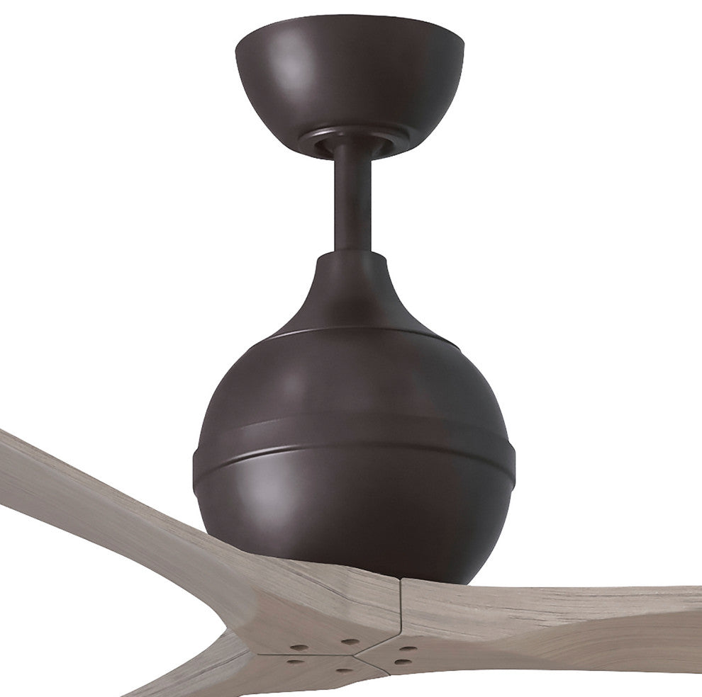 Irene-3 Paddle Fan, Textured Bronze, 60", Gray Ash Blades