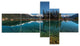 Row of Pine Trees and Mountain Lake, Landscape Canvas Print, 60"x32", 5 panels