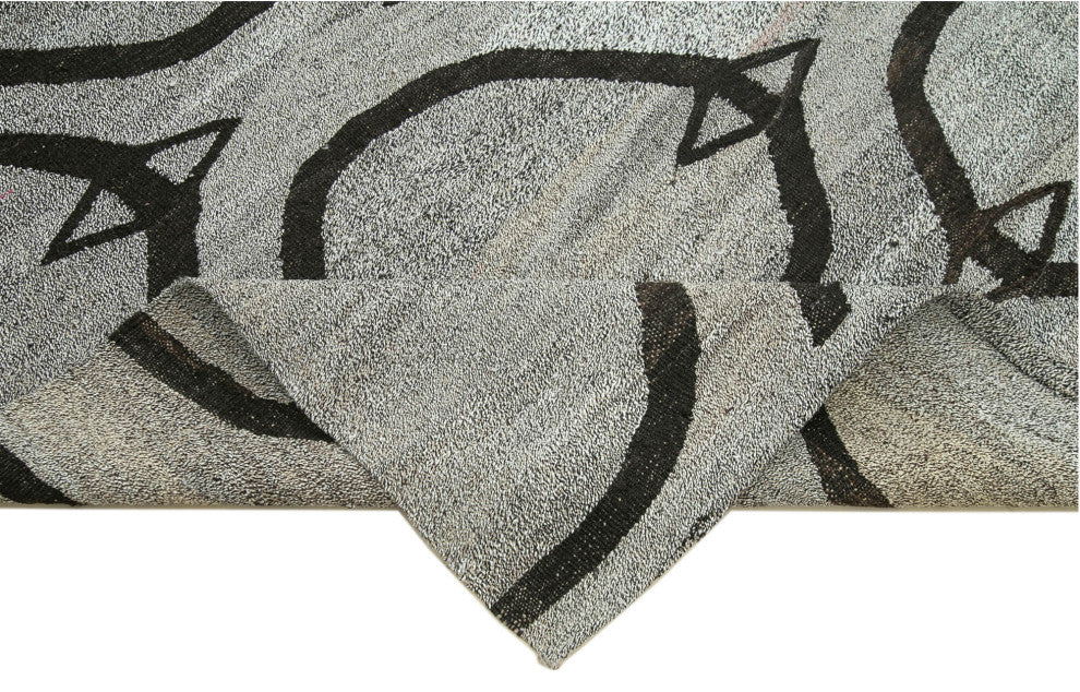 Rug N Carpet - Handmade Turkish 8' 2'' x 10' 4'' Modern Design Wool Kilim Rug