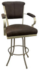Miami Extra Tall 34" Swivel Metal Bar Stool - Noam Base, Northwest Whiskey, Beige, 34"