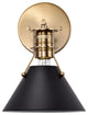 Outpost 1-Light Wall Sconce, Matte Black With Burnished Brass
