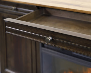 68" Fireplace Console Entertainment, Brown