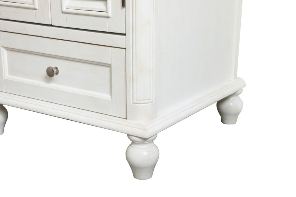 Home Living Single Bathroom Vanity, Antique White, 24"