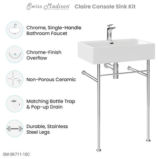 Claire 24 Ceramic Console Sink Bundle