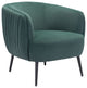 Dark Green Velvet Pleated Club Accent Chair - Main Image
