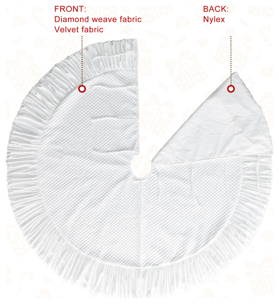 60"D Velvet Ruffled Christmas Tree Skirt