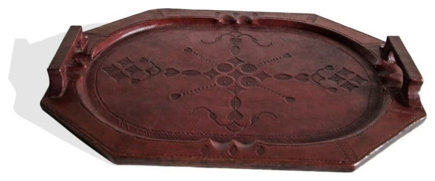 Set of Four Handmade African Leather Trays