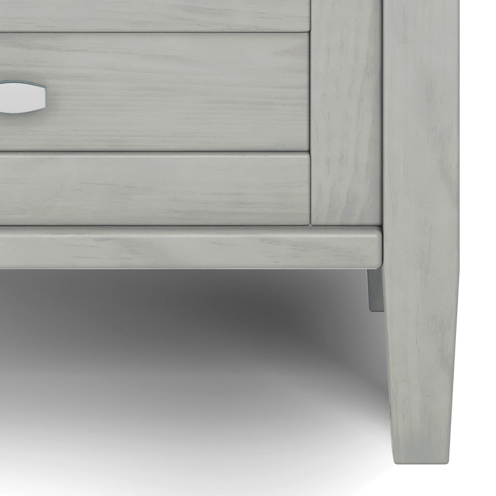 Warm Shaker Solid Wood 20" Rustic End Side Table, Fog Grey