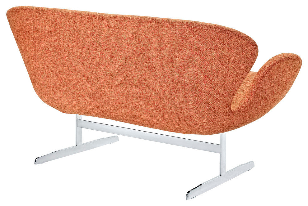 Modern Contemporary Living Room Loveseat Sofa Orange