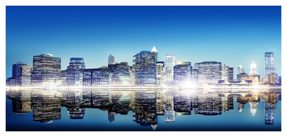 Skyscraper on New York City, Large Cityscape Canvas Art Print, 60"x28"
