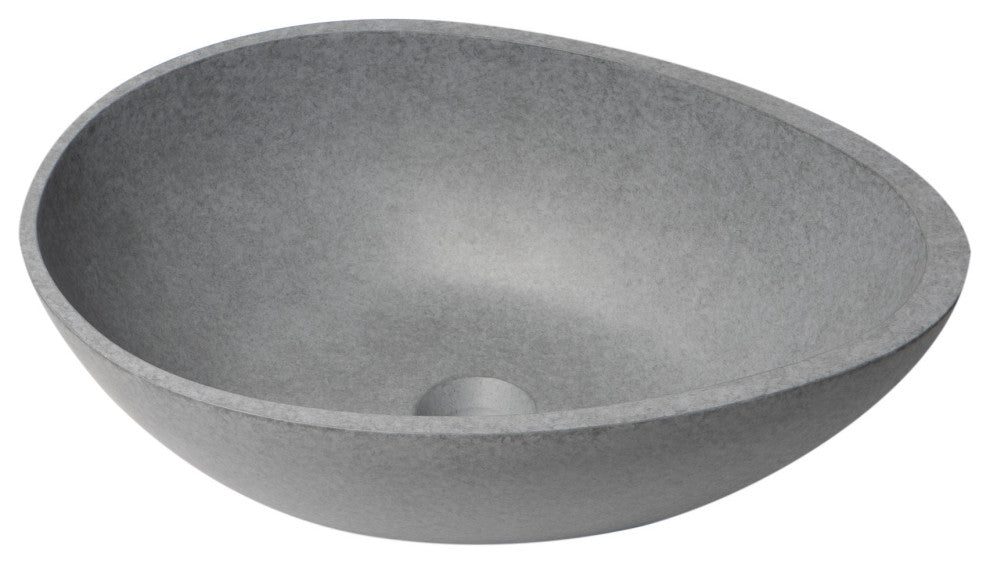 ALFI brand ABCO21O 21" Solid Concrete Tear Drop Above Mount Vessel Sink