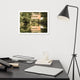 The Reflections of Wooddale Covered Bridge Aged Framed Photo Wall Art Print, White, 12" X 16"