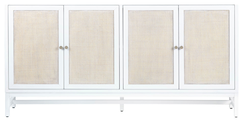 White Four Door Media Credenza Sideboard