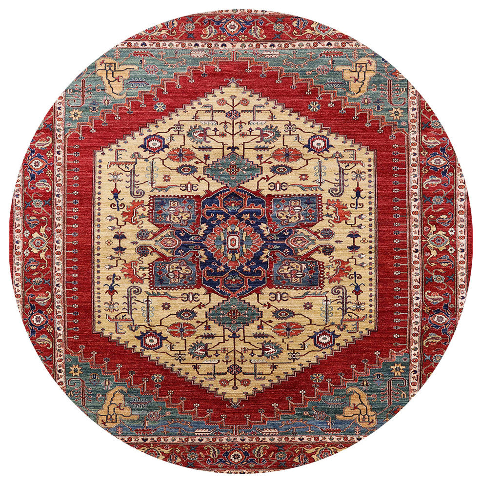 Ahgly Company Indoor Round Mid-Century Modern Area Rugs, 6' Round