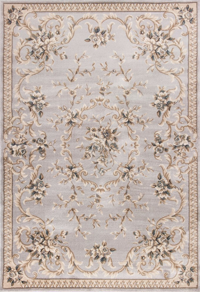 Avalon 5604 Light Gray Aubusson Rug, 7'10"x9'10"