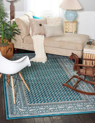 Unique Loom Teal Allover Williamsburg 5'x8' Area Rug