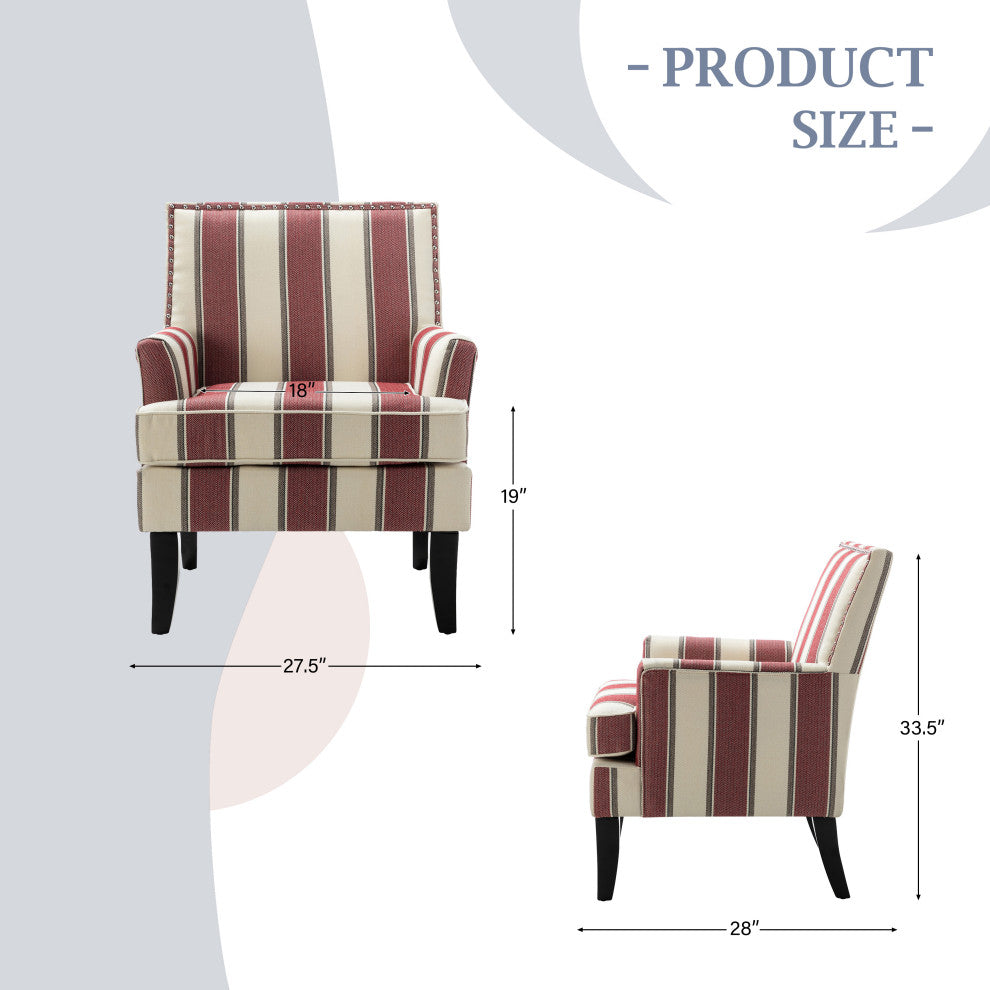 Herrera Classic Armchair With Pattern, Red