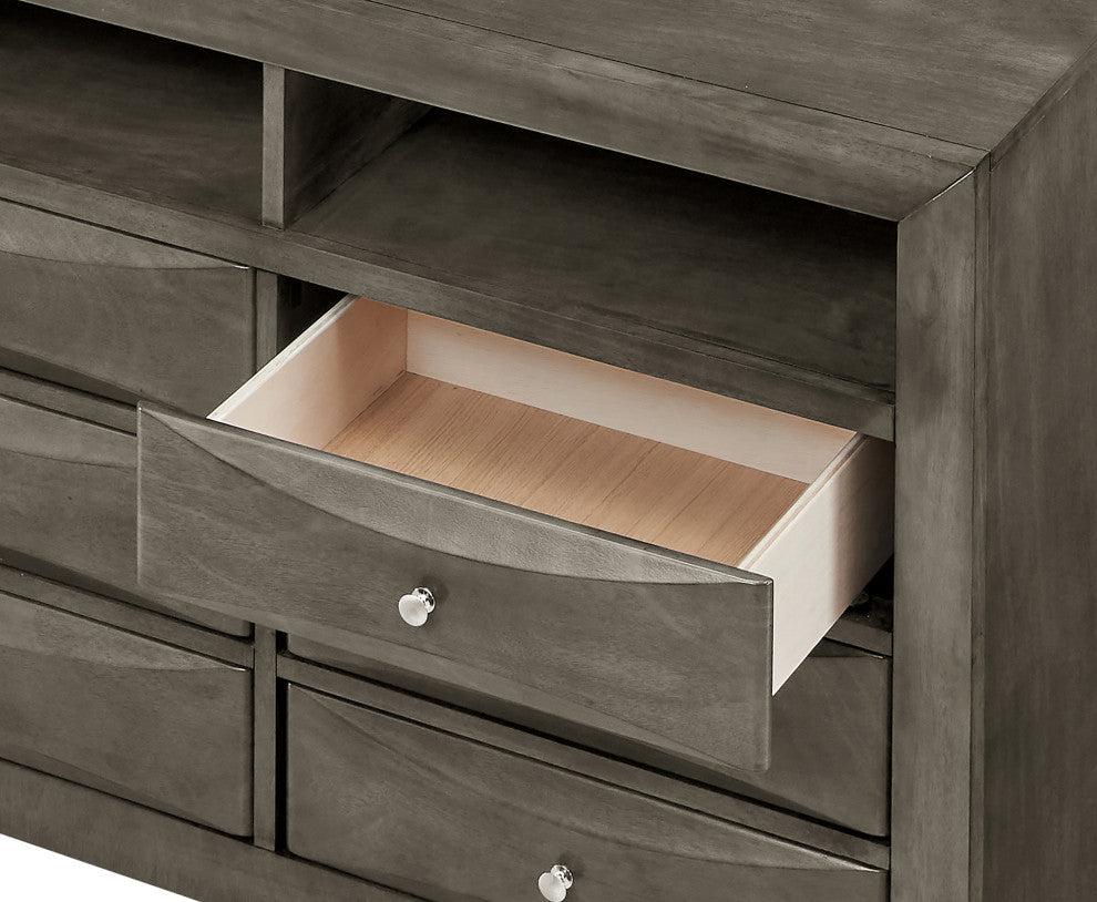 Marilla Gray 6 Drawer Chest of Drawers, 47"x17"x37"
