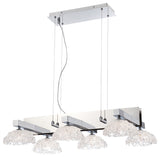 Eurofase Caramico 6-Light Chandelier, Chrome/Clear