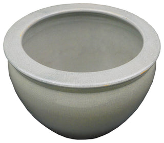 Chinese Porcelain Fish Bowl Planter, Celadon Crackle, 10"
