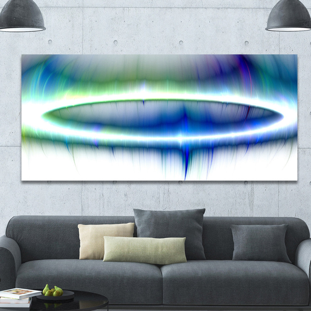 Beautiful Blue Northern Lights, Oversized Abstract Canvas Art Print, 60x28