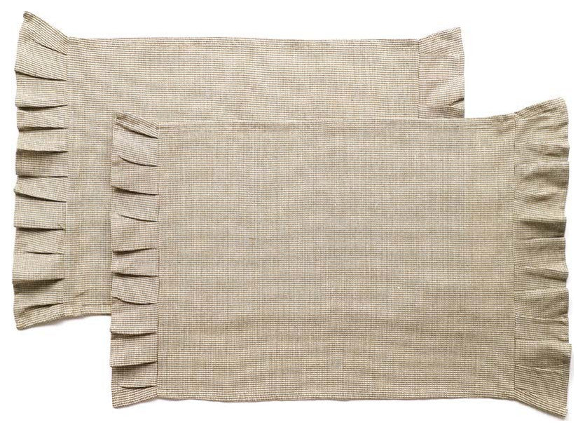 Set of Four Chequered Placemats and Four Matching Napkin